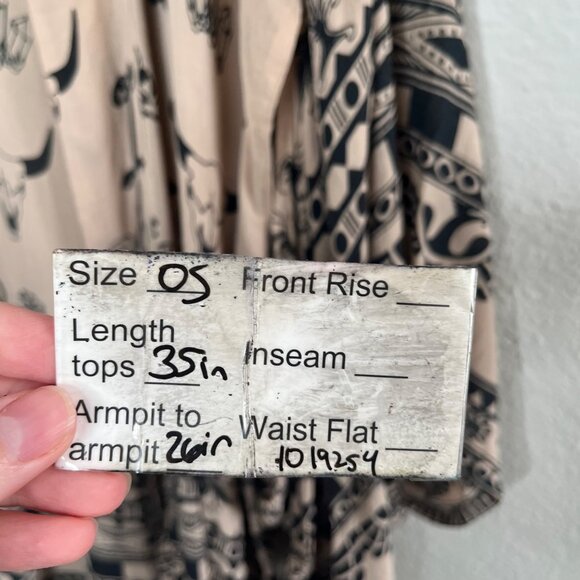 Spell & The Gypsy Beige & Black Thunderbird Totem Patterned Kimono Cardigan - Picture 12 of 12